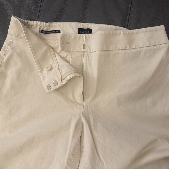 Talbots  Plus Exclusive Chatham Slim Ankle Pants - Solid Gypsom- Curvy Fit - Picture 2 of 8